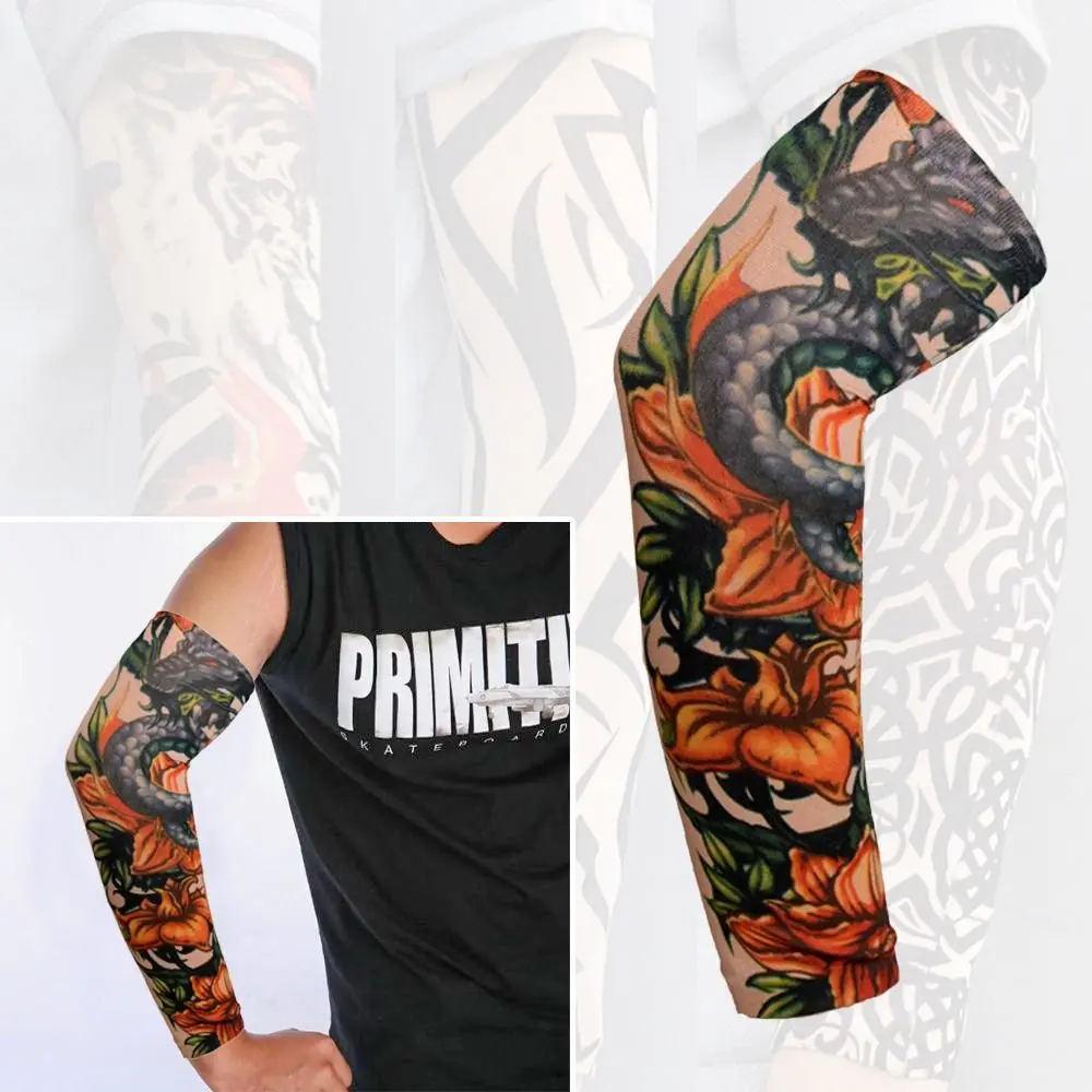 Manches de bras de protection solaire, manches de bras de fleur, refroidissement d'été, couverture de bras de sport en plein air, protection UV, tatouage