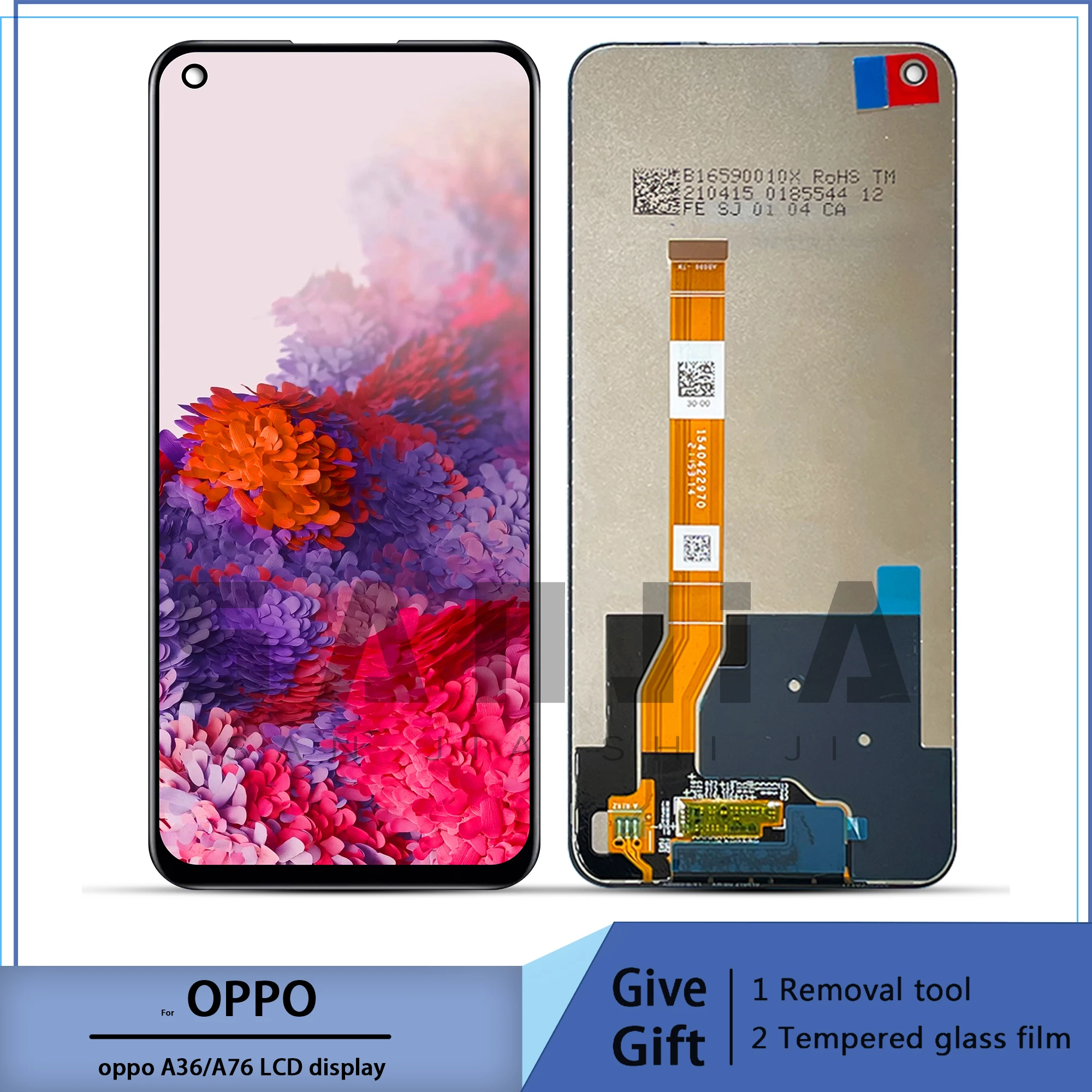 

For LCD Display Screen for Oppo A36 PESM10, Touch Panel Digitizer, A76, CPH2375, A96 Frame, 6.56"