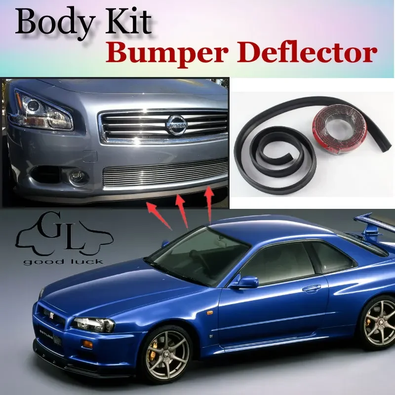 Bumper Lip Deflector Lips For Nissan Skyline GT R GTR R30 R31 R32 R33 R34 V35 Front Spoiler Skirt For TopGear / Body / Kit Strip