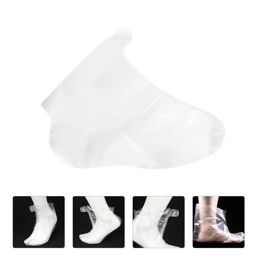 

100Pcs Transparent Disposable Foot Covers for Skating Skiing Shoe Fitting Clear Foot Protector Sleeves Feet Covers