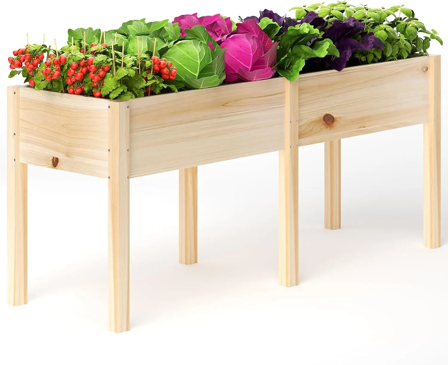 333lbs Capacity Sturdy Wooden Raised Garden Bed Outdoors with Legs 72x23x30