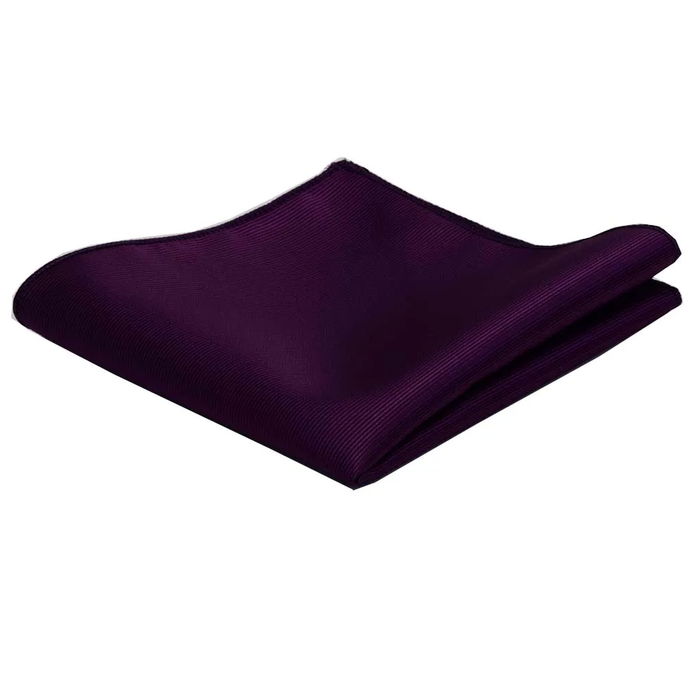 Fazzoletto da taschino classico da uomo in seta tinta unita 25x25 cm, elegante, per matrimoni e feste