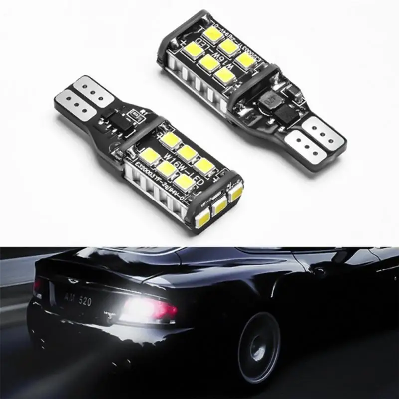 

Декодирование, автомобильная светодиодная лампа Canbus W16W T15 2835 15SMD светодиодный стоп-сигнал, фонарь заднего хода