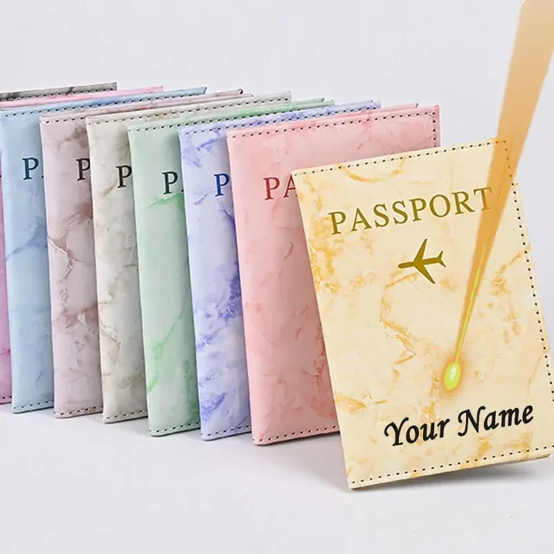 

Personalized Customize Name Women Man Passport Cover Customized Name Unisex Passport Holder Top Quality PU Leather Travel Covers