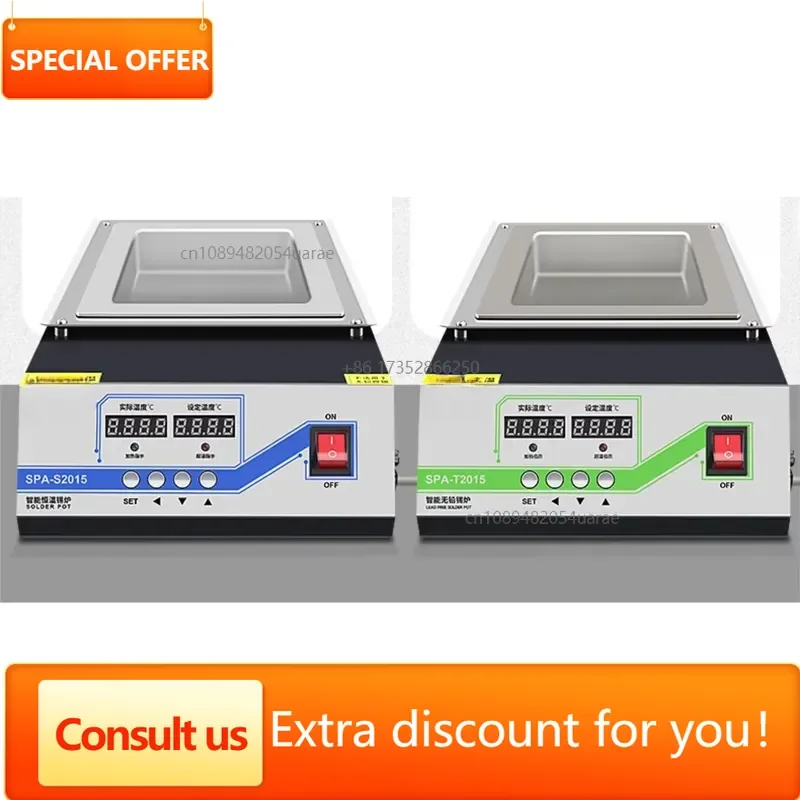 220V Rectangular Lead-Free Tin Furnace Immersion Soldering Melting Equipment For PCB Welding