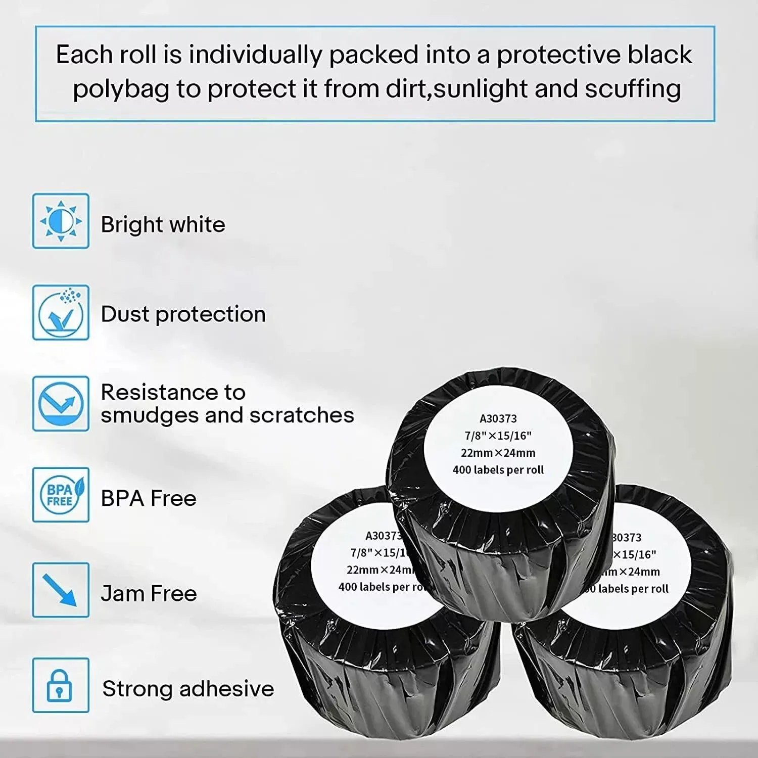 1-50 rotoli di etichette prezzo compatibili con Dymo 30373 Etichette cartellino prezzo stile Rat-Tail bianche 22 x 24 mm per Dymo LabelWriter 450