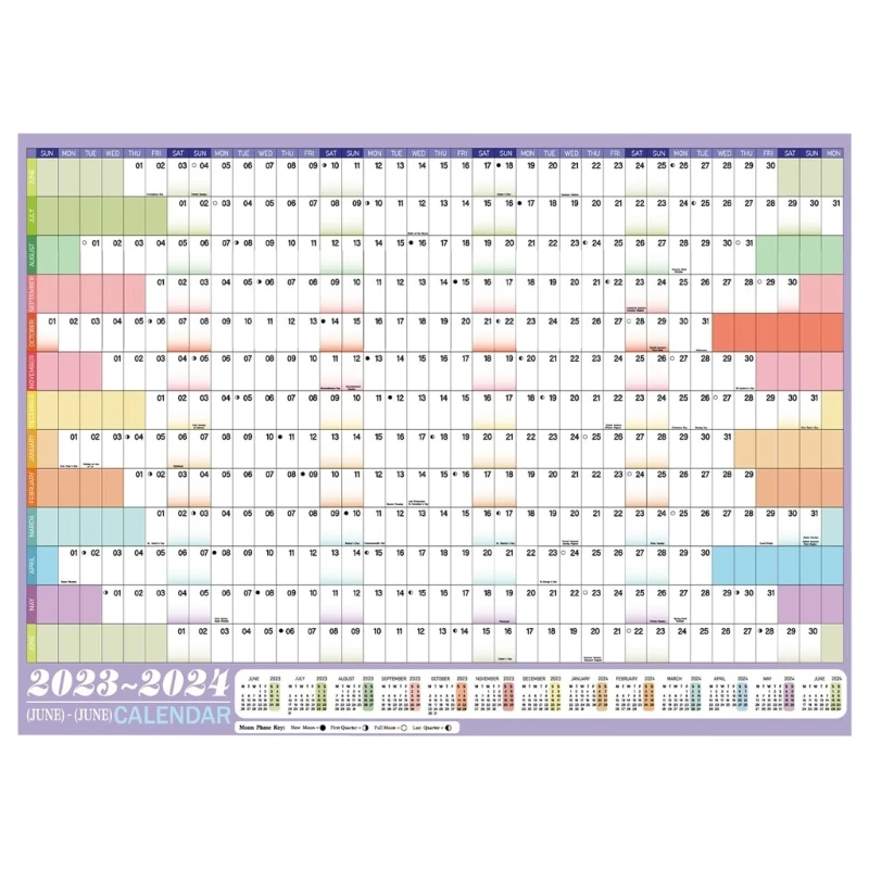 ioio ปฏิทินวางแผนรายปี 2024 2024 Family Planner Wall Planner ตั้งแต่มิ.ย. 2023 มิ.ย. 2024, 85x62 ซม. Home Planner