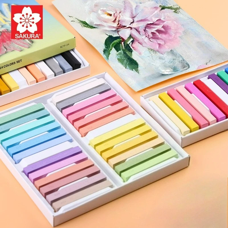 

Japanese SAKURA Hard Pastels 12/24/48/72 Color Professional Art Set for Figure Painting Landscape Painting Graffiti Coloring