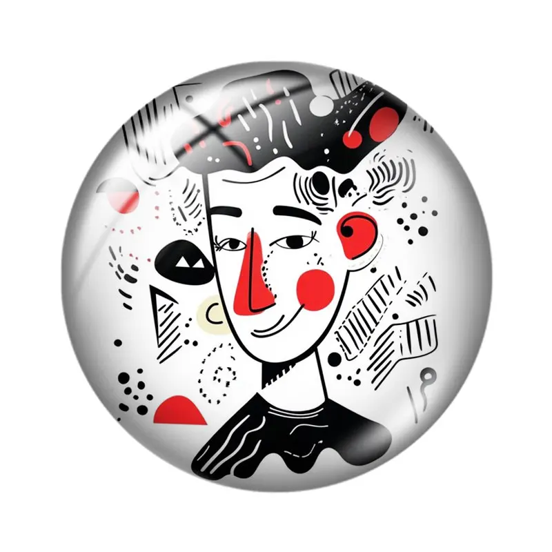 الصبي خط الفن 12/18/20/25 مللي متر الزجاج كابوشون قلادة سوار قلادة خواتم للمجوهرات التجريبي أقراط الظهر صنع النتائج #4