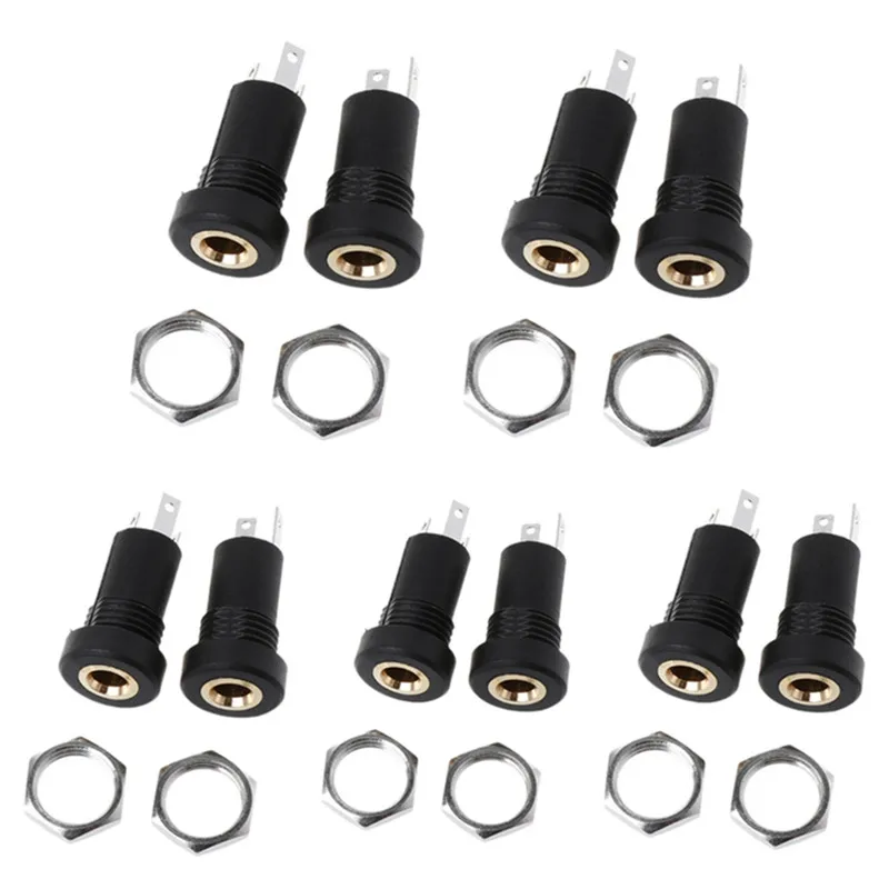 2/5/10PCS 3.5MM Audio Jack Socket Stereo 3 Pole Solder Panel Mount With Nut Connector Headphone Female Socket PJ-392A PJ392A