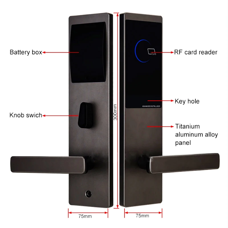 Imagem -04 - Fechadura Inteligente do Hotel com Software de Gestão Elétrico Rfid Card Fechadura com Sistema Mortise Liga de Zinco 5572