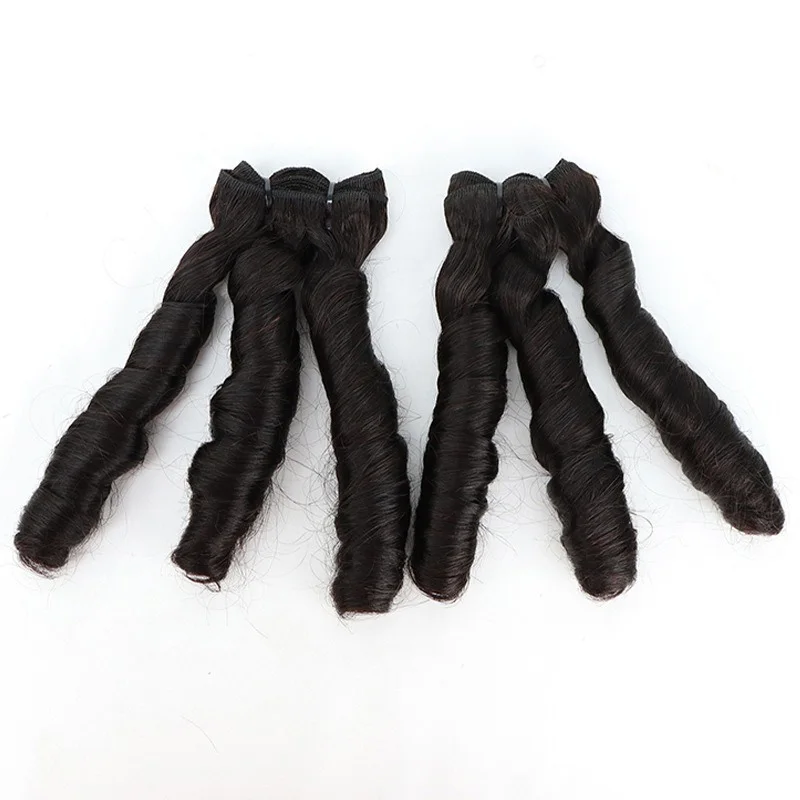 Fasci di capelli vergini a onda sciolta Fumi doppio disegnato Colore naturale Estensioni dei capelli umani brasiliani al 100% per la tessitura della parrucca dei capelli