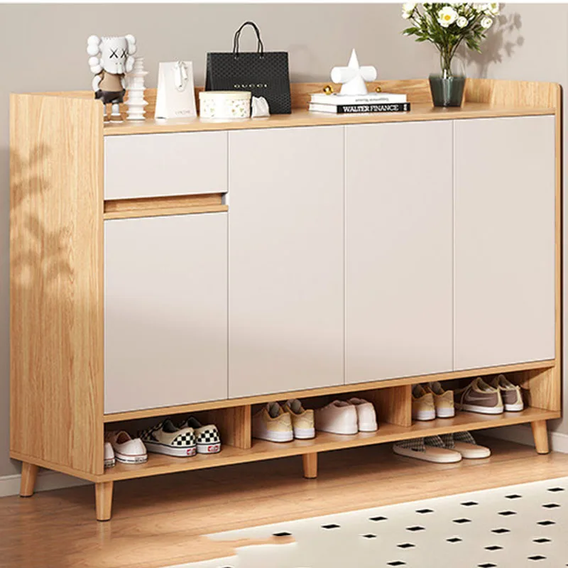 

Designer Luxury Shoe Cabinet Box Wooden Mobile Organizer Storage Display Shoe Shelf Living Room Zapatero Shoemakers Furniture
