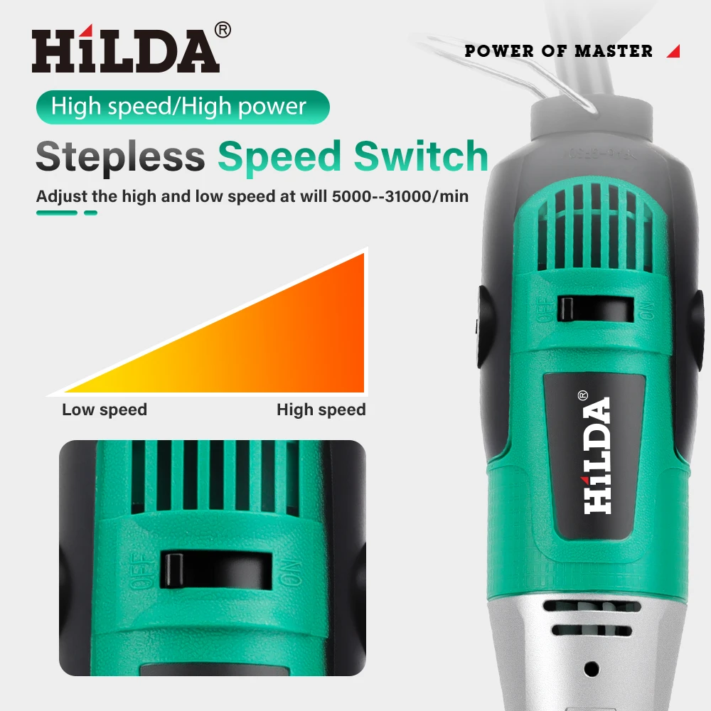 هيلدا 300 واط حفارة الطاقة الكهربائية مثقاب صغير أداة دوارة النقش القلم الرملي أدوات ماكينة الطحن الملحقات #4
