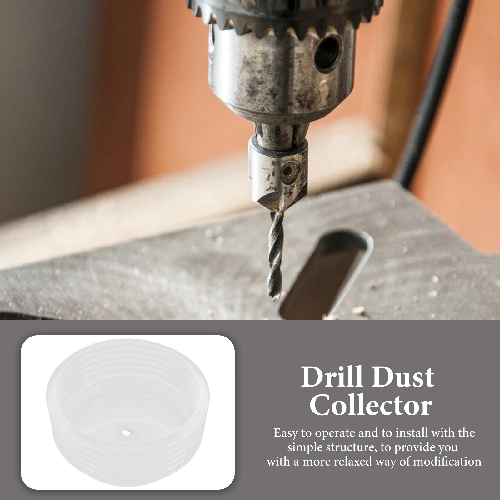 

Drill Dust Collector 125Mm Hole Saw Bowl For Recessed Lights Drywall Drilling Ash Catcher Tool Dustproof Reusable