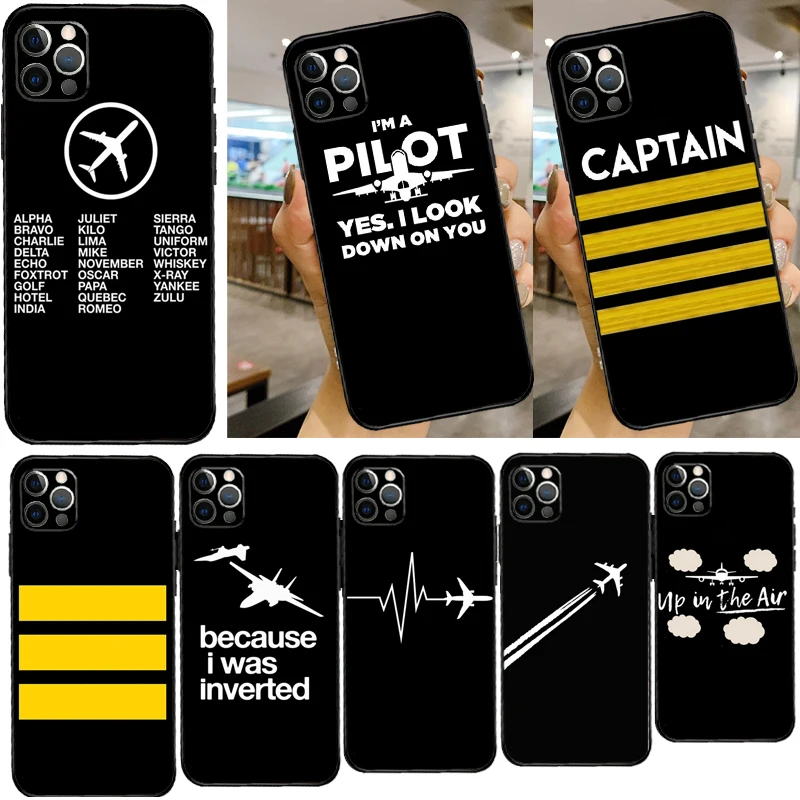 Airplane Pilot Epaulette Phone Case For iPhone 14 11 12 13 Pro X XR XS Max 6 6S 7 8 Plus SE 2020 Back Cover