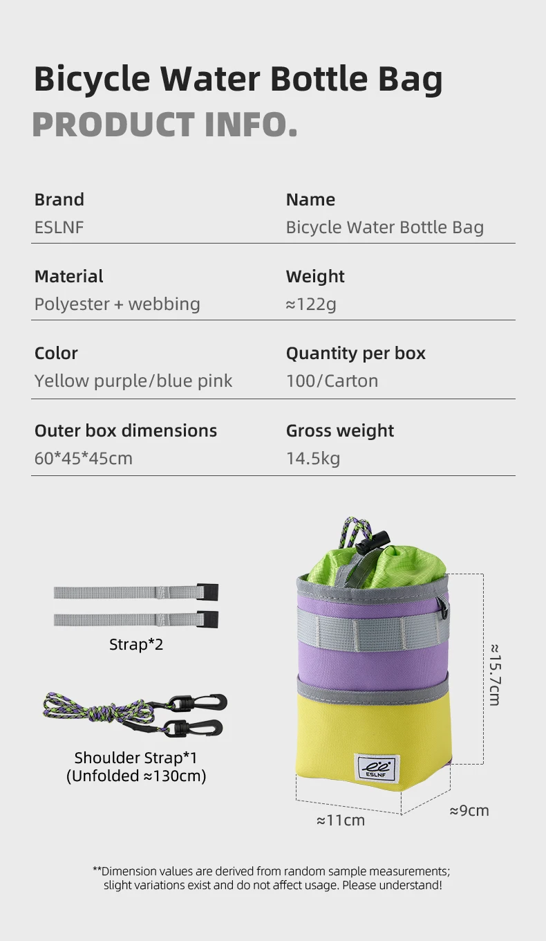 ESLNF Fahrrad-Wasserflaschentasche Fahrradtasche für MTB und Rennrad Patchwork Kontrastfarben Modische Freizeit-Wasserflaschentasche – Detail 2