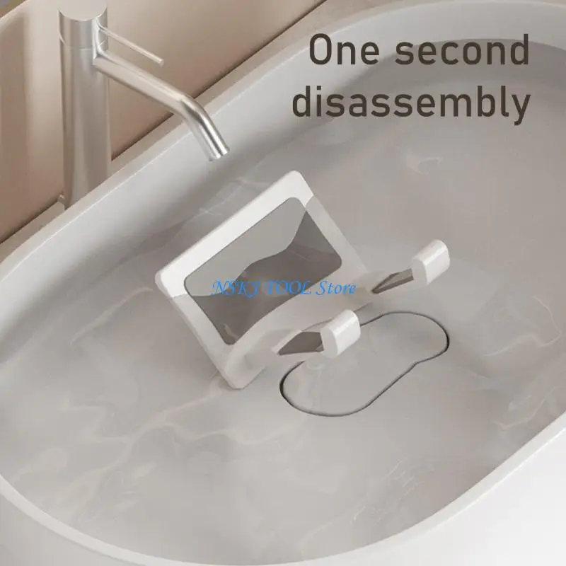 L8RC Space Saving Wall Mounted Hair Dryer Rack with Strong Adhesive for Bathrooms
