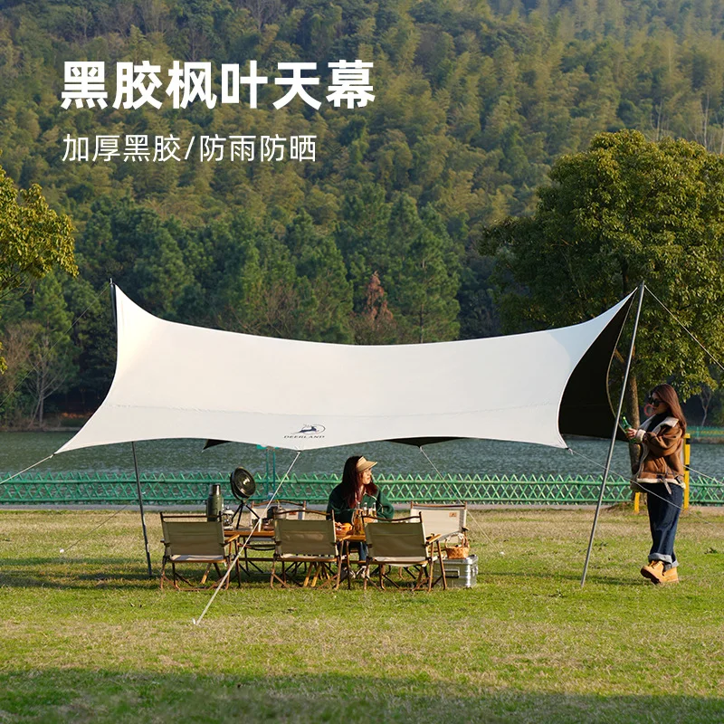 Outdoor camping canopy tent vinyl sunscreen enlarged butterfly octagonal portable