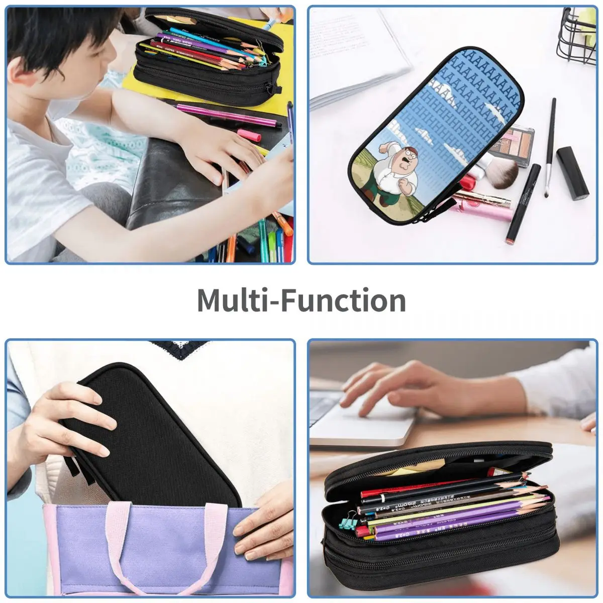Large-capacity Pencil Pouch Peters Griffins Merch Double Layer Pencil Box Girl Makeup Bags Perfect Gifts