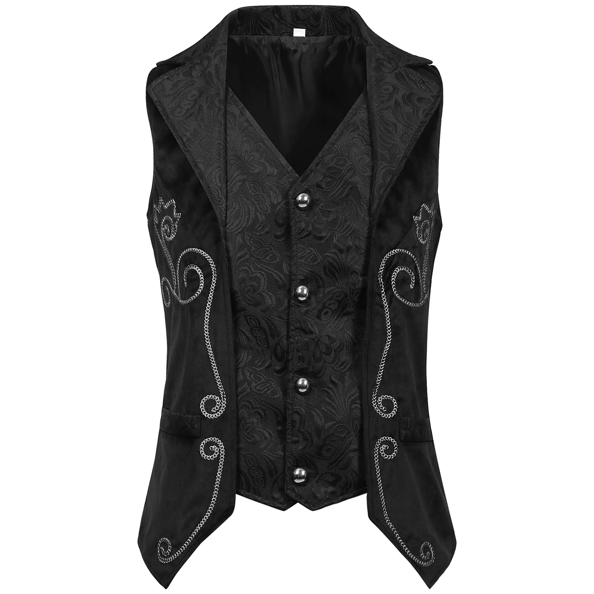 

Men's Victorian Gothic Vest18th Century Manor Owner Halloween Pleated Suit Cosplay Costume Steampunk Vest Shir Medieval Noble