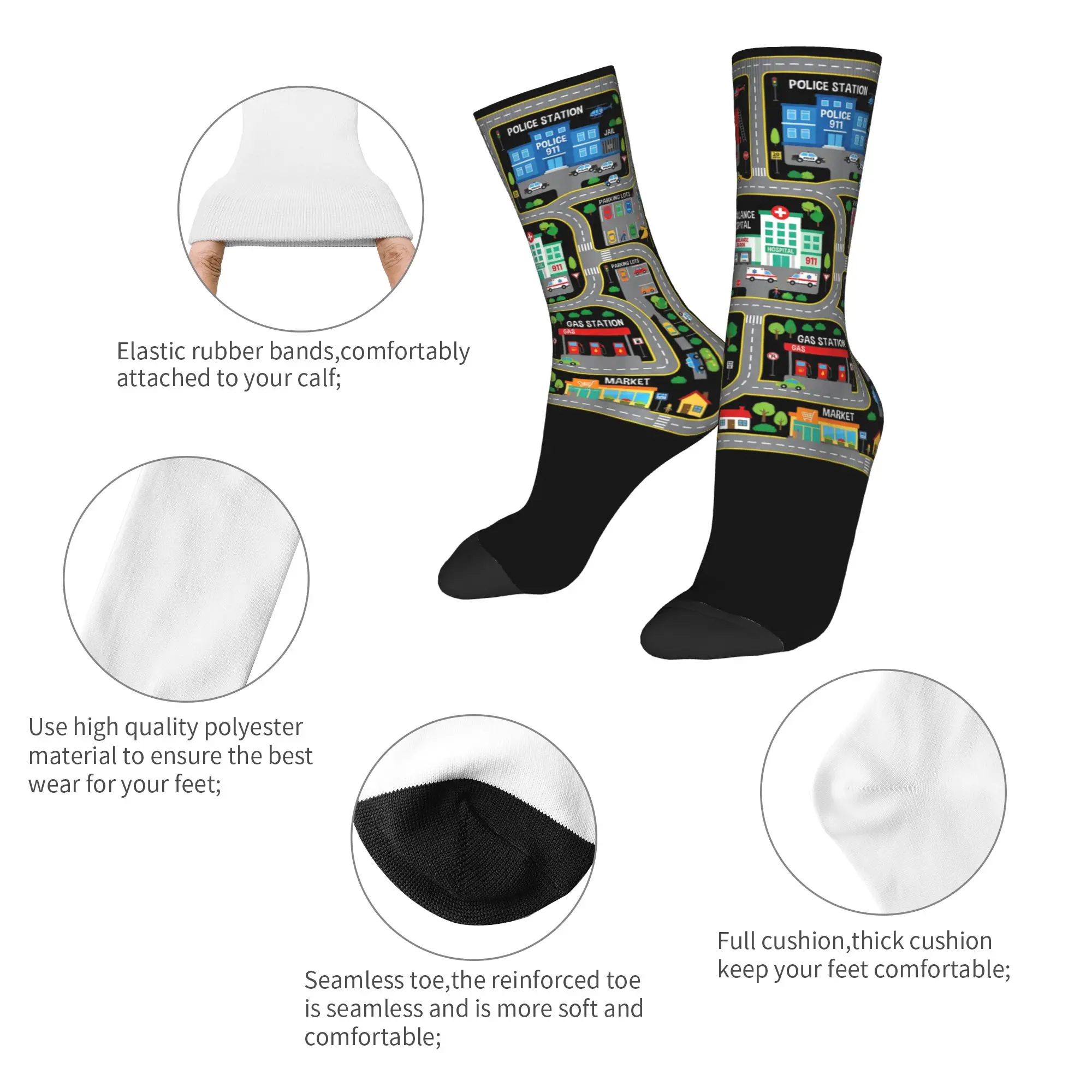 Tired Dads Club Car Race Track On Dad Socks Men Women Polyester Funny Happy  Socks Crazy Spring Summer Autumn Winter Socks