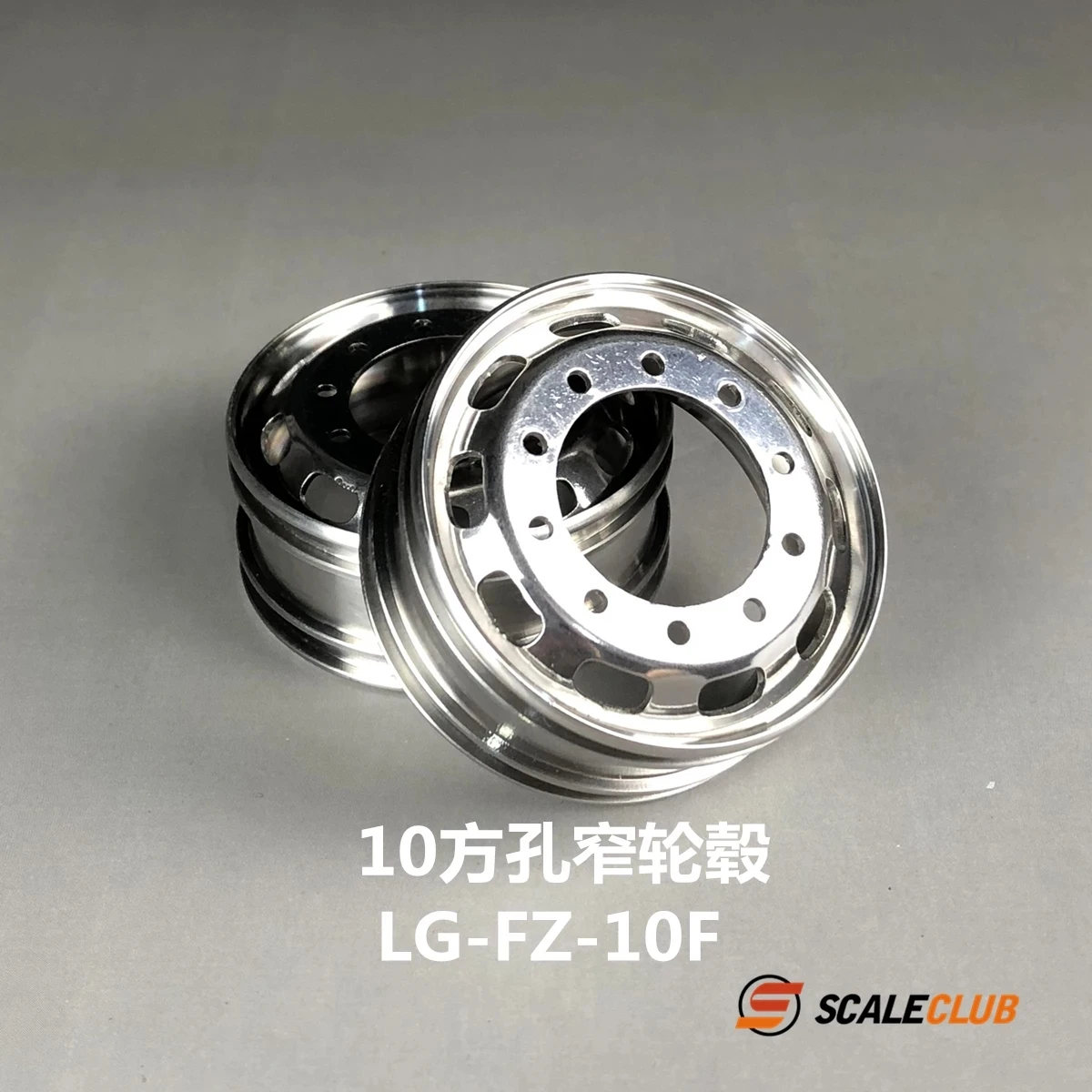 Scaleclub Model 1/14 Drag Head Mud Upgrade Stainless Steel Metal Wheel 10 Square Hole  For Tamiya Lesu Rc Truck