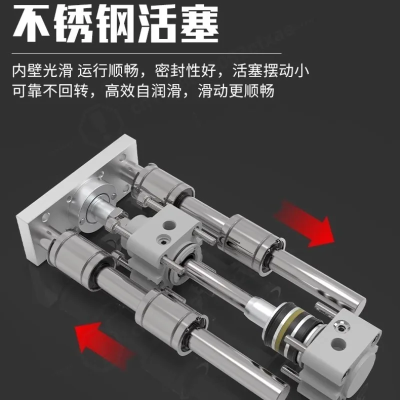 Three‑Axis Guided Pneumatic Cylinder With Bracket, Large Thrust Air Cylinder 32X40X50X100 For Automation Pneumatic Parts