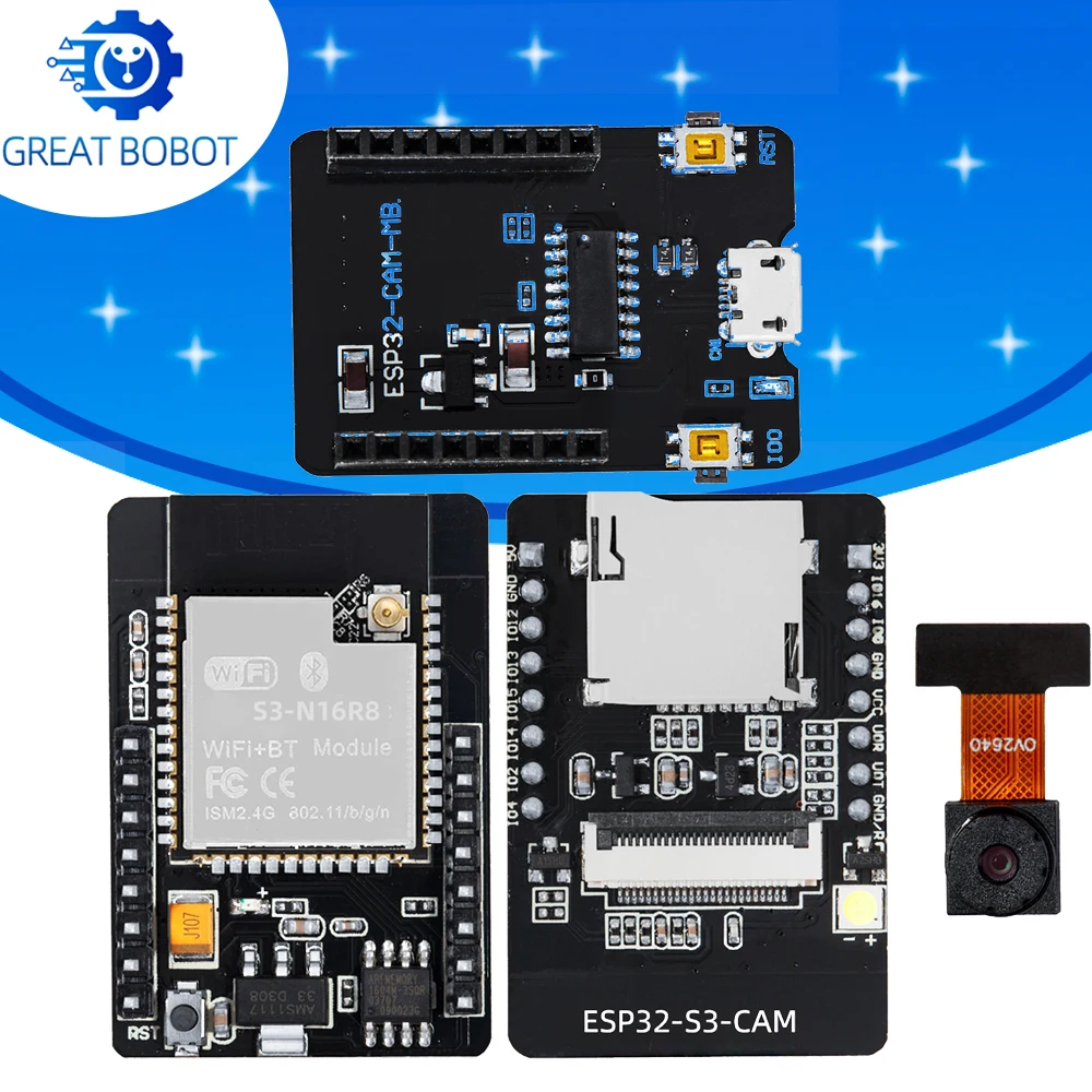 ESP32-S3-N16R8 CAM Development Board WiFi+ Bluetooth Module With OV2640/OV3660 Camera