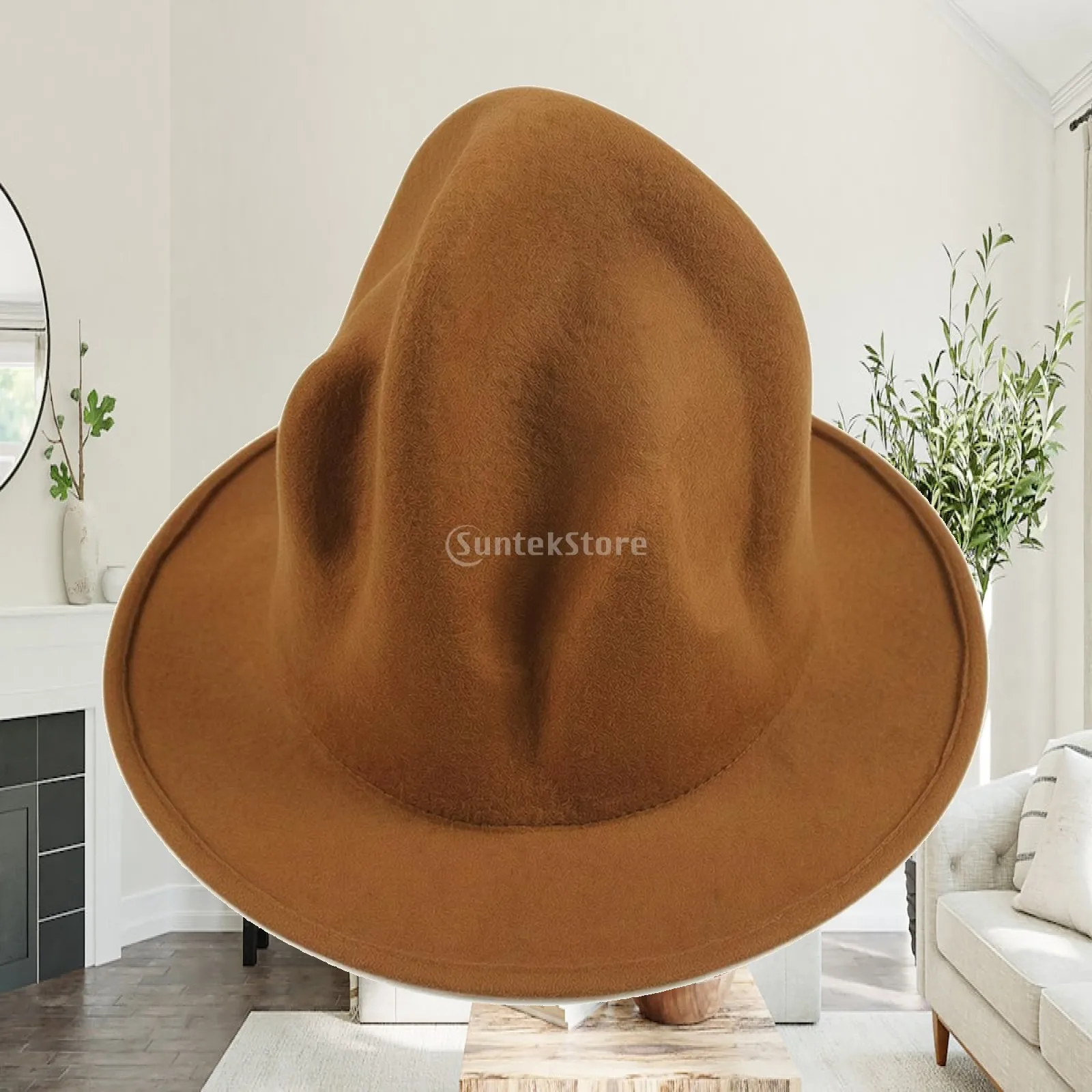 Wide Brim Hat with Drawstring Adjustable High-Crown Hat Classic Timeless for Women, Outdoor Winter Wear, Streetwear