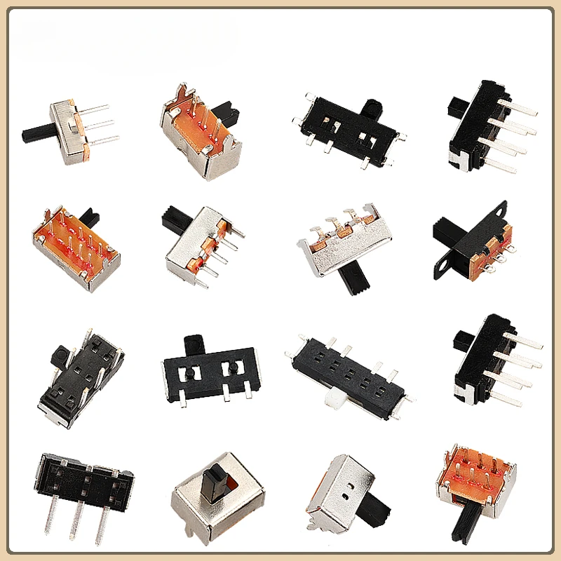 20PCS  Micro-power Toggle Switch DIP On/Off 1P2T SPDT SMD Toggle Slide Switch Single and Double-row Direct-inserted Horizontal