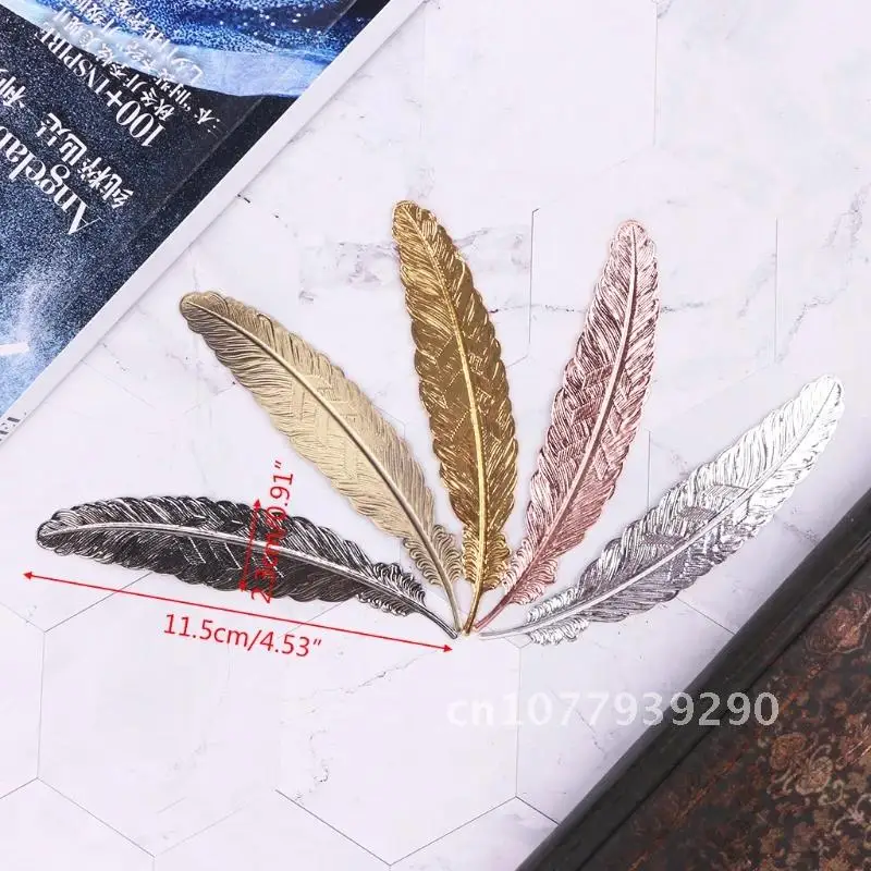 

Creative Bookmark Retro Feather Shaped Metal Bookmarks Page Marker Office School Bookmarks for Books