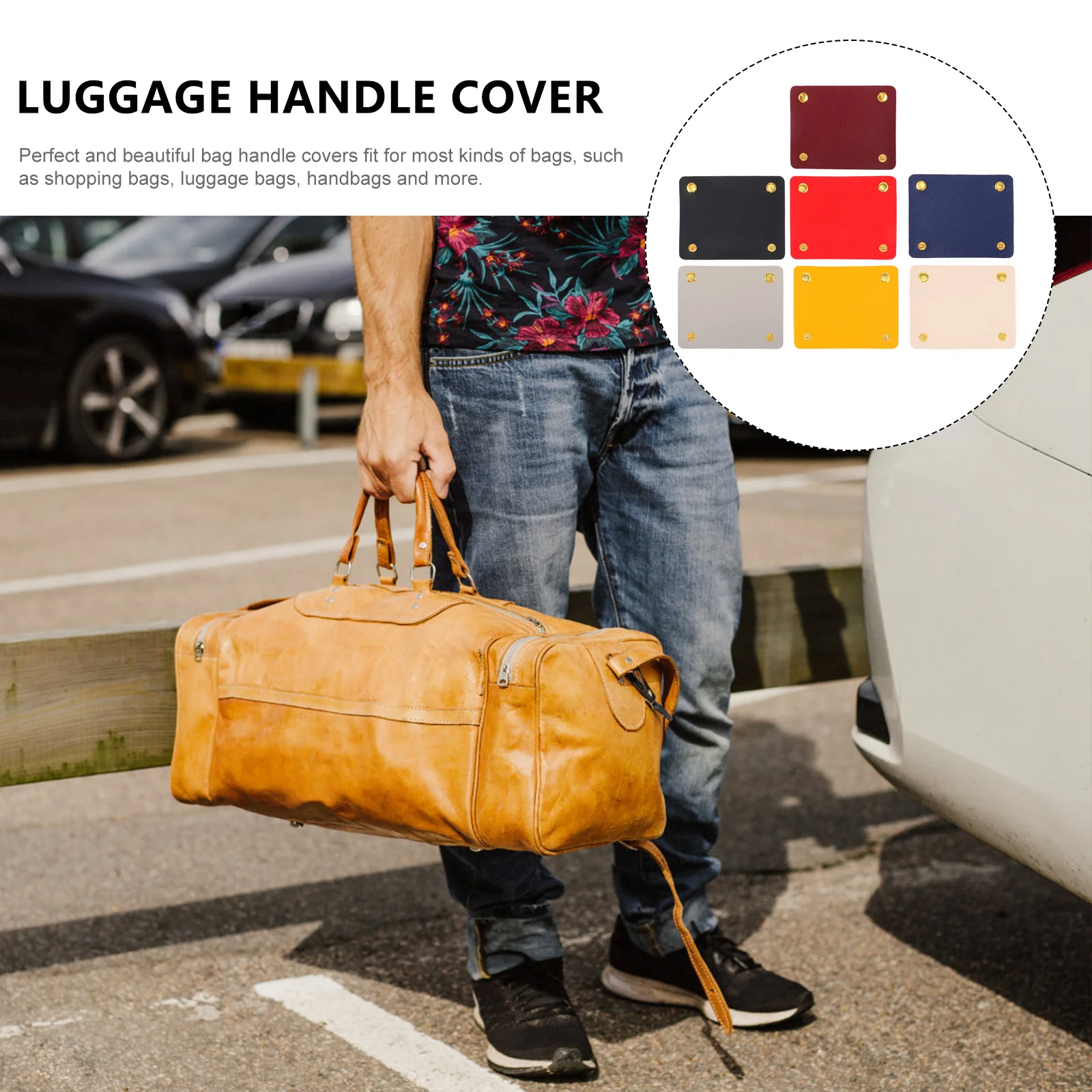 

7Pcs Bag Handle Cover Wrap Protector Snap Fastening Suitable for Handbags Tote Shoulder Bags Luggage Grip