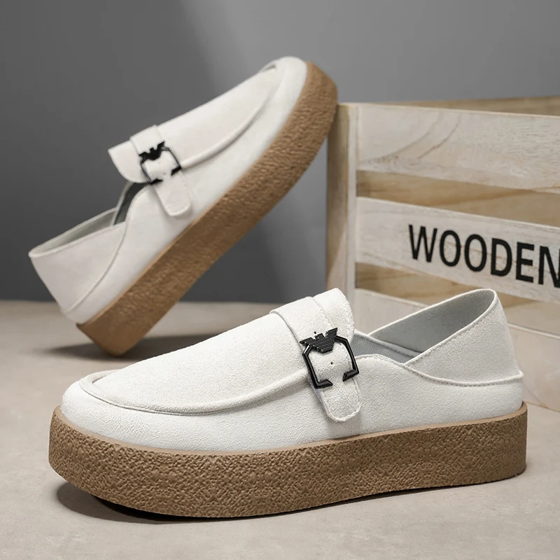 

Fashion Platform Men Loafers Comfort Suede Casual Shoes for Men Slip on White Driving Shoes Man Walking Shoes zapatos de hombre