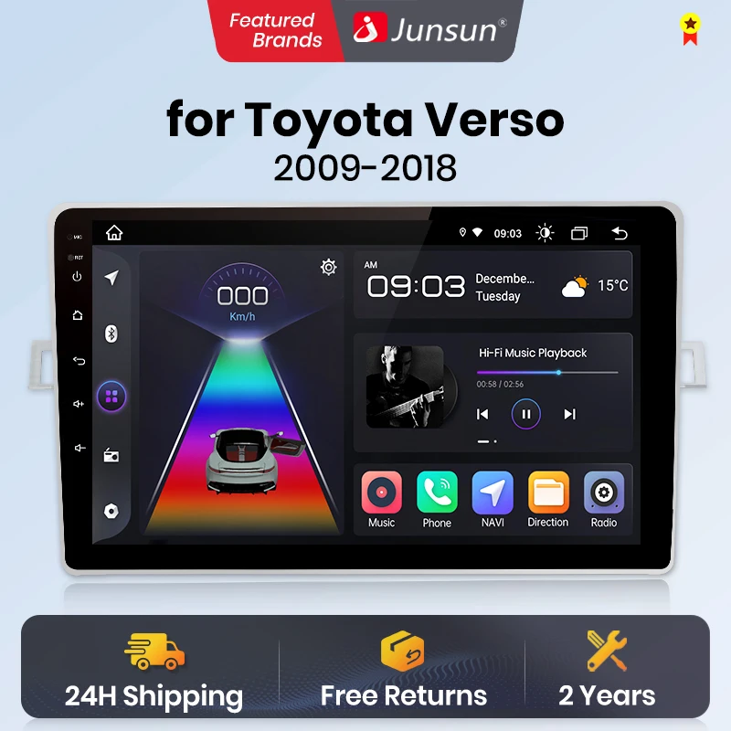 Junsun Wireless CarPlay Android Auto for Toyota Verso R20 2009-Car Smart Systems Smart Car Radio