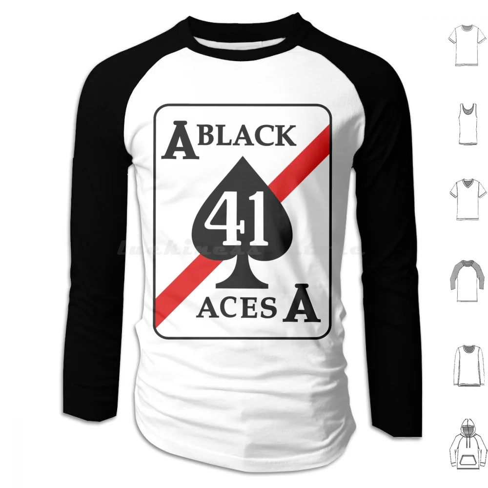 

Vfa-41 / Vf-41 Black Aces Patch Hoodie Cotton Long Sleeve Fighting Squadron Navy Crest Patch Shield Emblem Air Crew