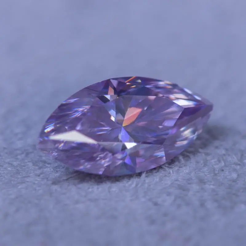 Moissanite Stone Marquise Cut Light Purple Color Charms Gemstone DIY Ring Necklace Earrings Main Materials  with Certificate
