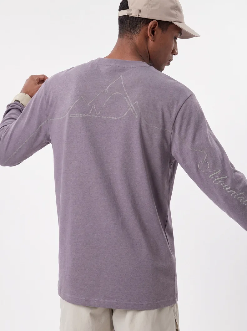 Herren Outdoor Bergstil Langarm-T-Shirt – Reflektierendes Stretch-Wanderoberteil, Leichtes Atmungsaktives Bedrucktes T-Shirt für den Herbst – Detail 8
