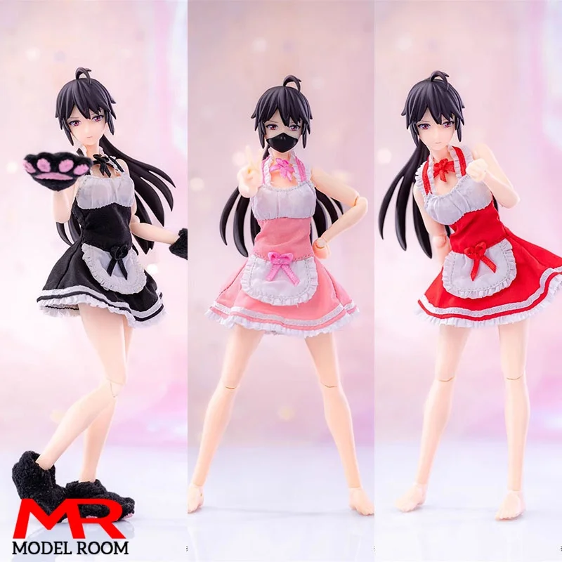 

HASUKI 1/12 Scale CS010 Girl Maid Dress CS011 Cute Cat Claw Model Fit 6'' Female Soldier Action Figure Body Dolls