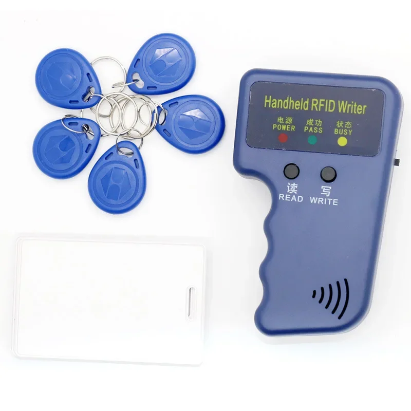 125KHz RFID ID 카드 작성기, 복사기, 복제기, 프로그래머(반복 핸드헬드) + 2개 재기록 가능 T5577 키프로브 태그