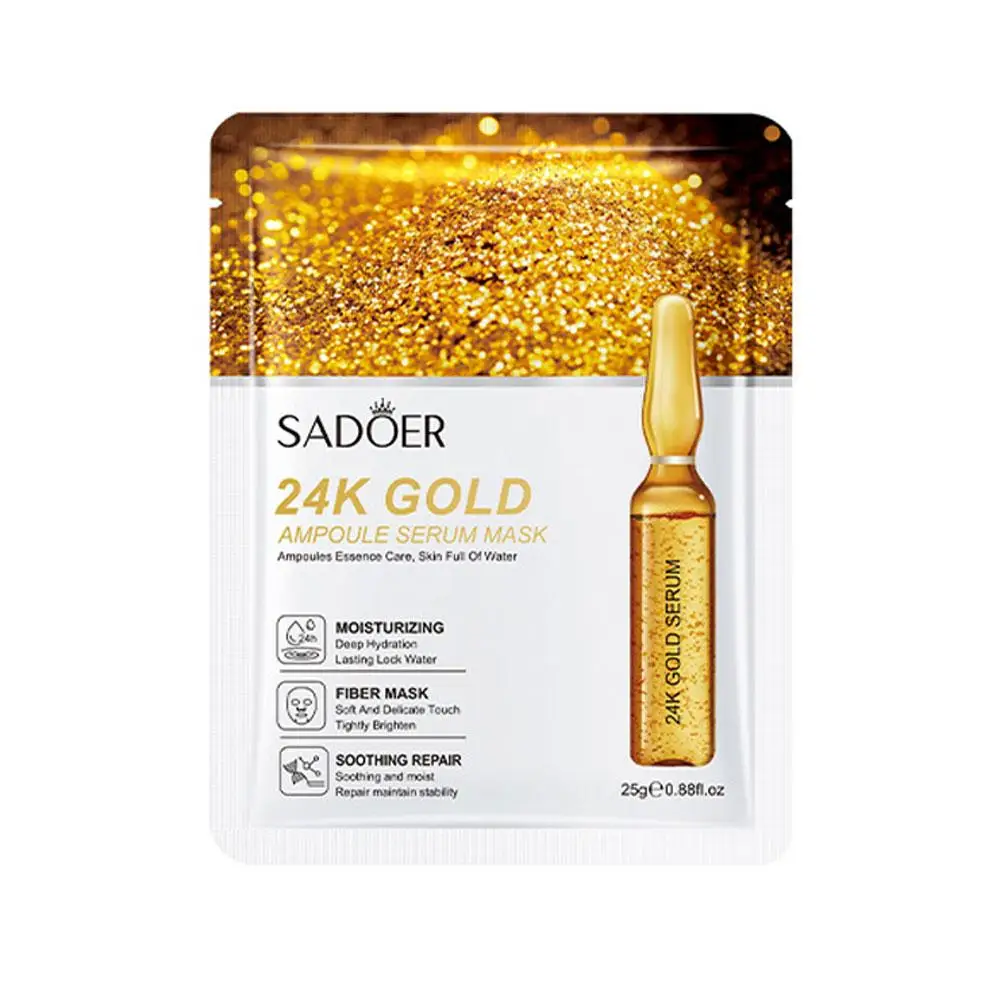 24k ouro vitamina c ácido hialurônico máscaras faciais para rosto hidratante endurecimento hidratante máscara facial cuidados com a pele k7z1