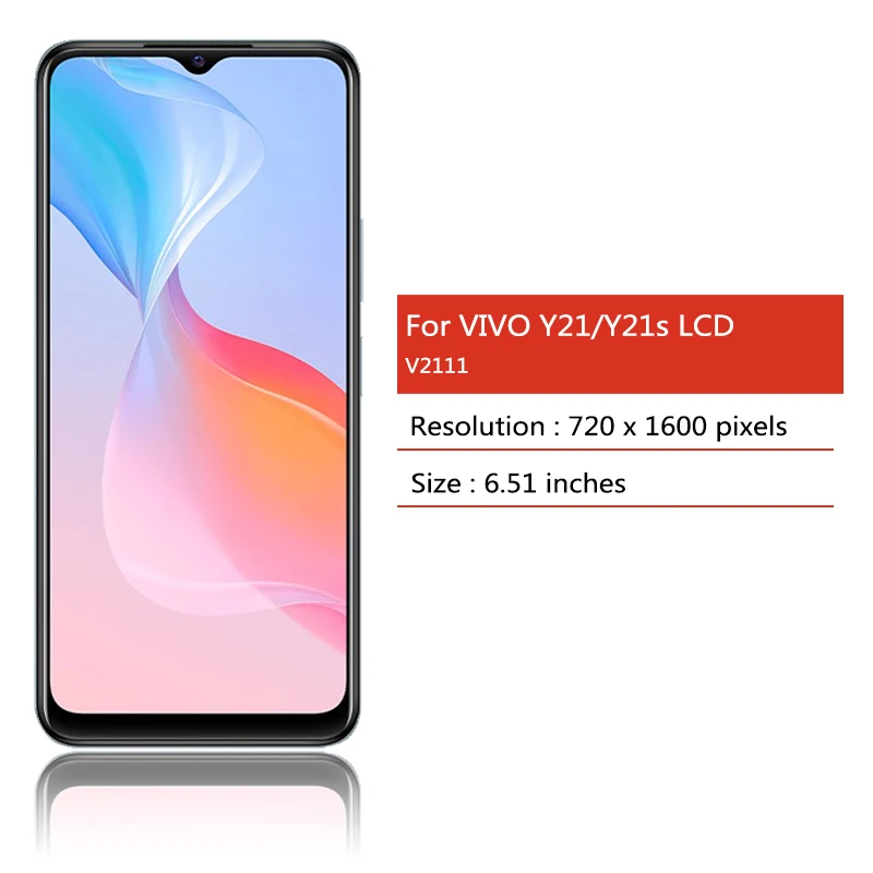 Tela de 6.51 polegadas para vivo y21s lcd v2110 display touch screen digitalizador montagem substituição para vivo y21 lcd v2111 quadro de exibição