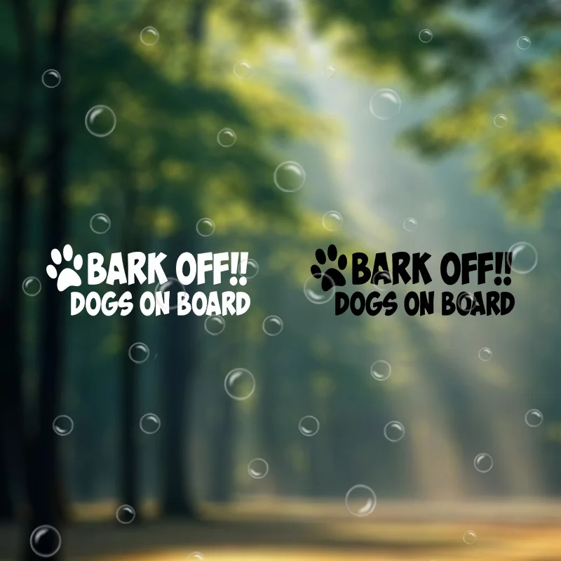 2D Flat 2pcs Bark Off Dogs On Board Vinyl Sticker, Waterproof Self-Adhesive Decal for Car Laptop Decor, Holiday Gift