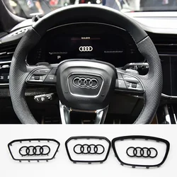 Logotipo do volante do automóvel, tira brilhante do quadro, etiqueta galvanizada do carro, Audi A3, A4, B8, 8P, B9, 8V, A5, A6, C7, A7, Q3, Q5, p7