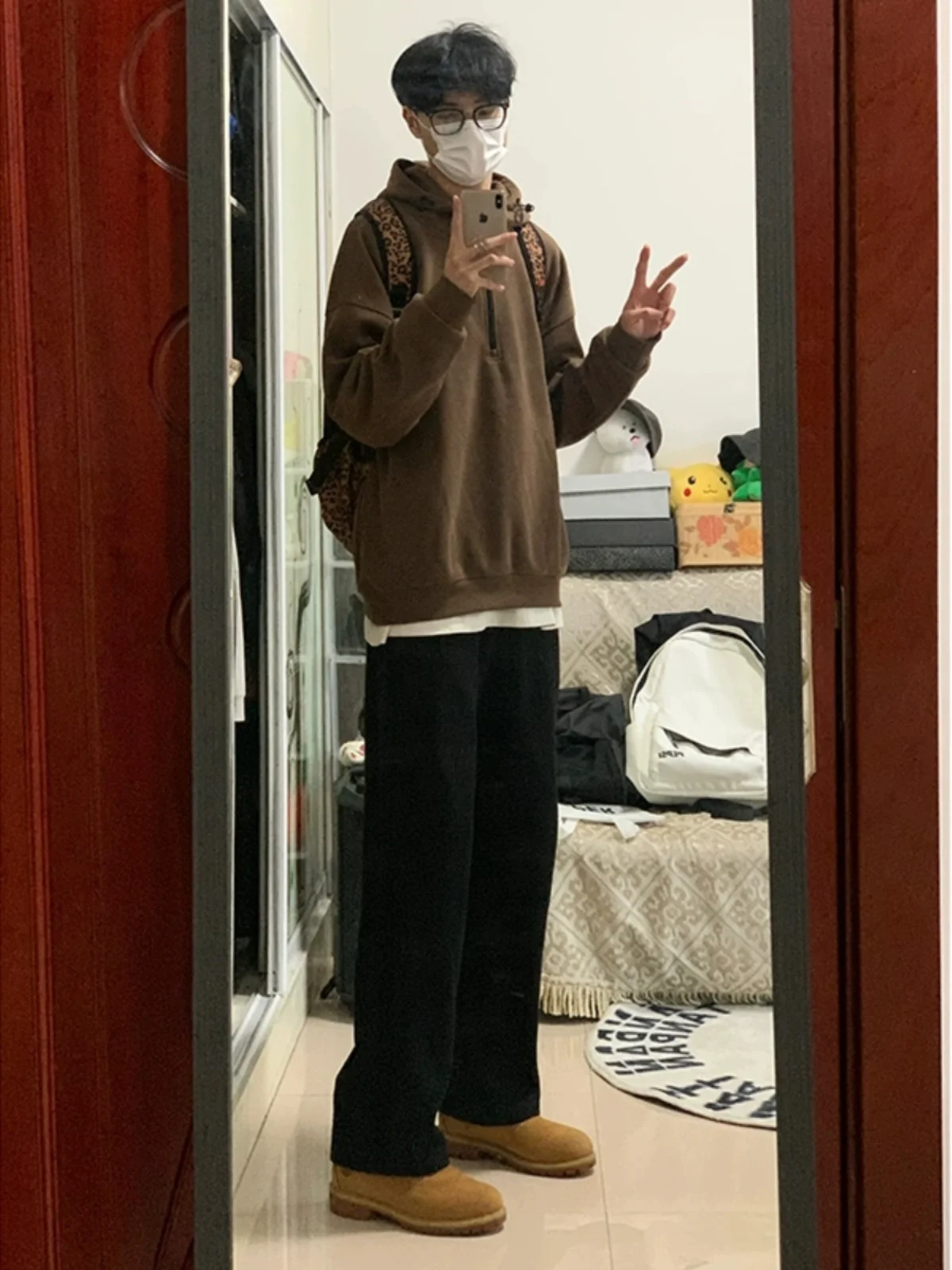 

American Vibe Flared Jeans Men's High-End Pure Bla Straight Leg Denim Spring Clean Fit Youthful Trend Cotton Blend