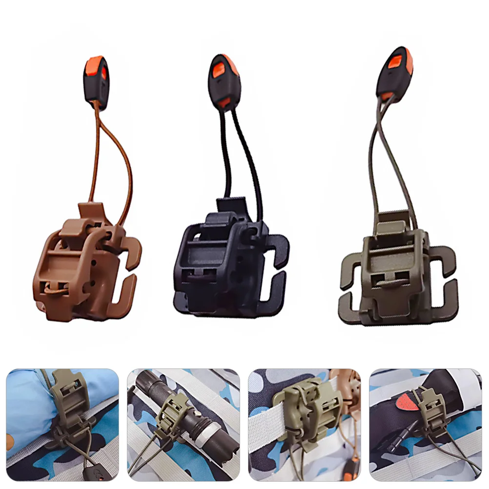 

3pcs Backpack Hanging Buckle Durable Outdoor Gear Clip For Flashlight Whistle Walking Stick Webbing Buckle Clamp Retractable