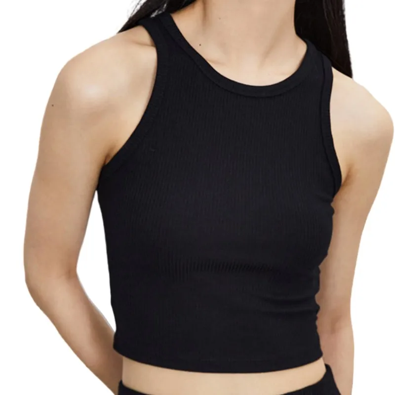 Kadın Tank Top dikişsiz iç çamaşırı temel spor Y şekli üstleri kolsuz kırpılmış seksi iç çamaşırı kadın üstleri yaz Backless kaşkorse