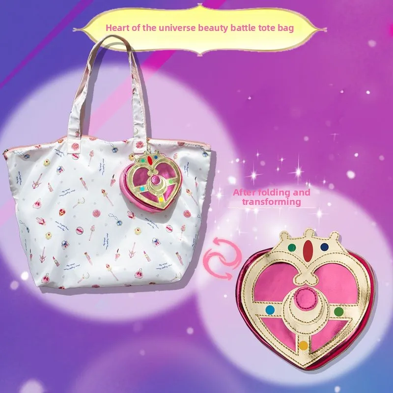 Sailor Moon Tsukino Usagi Cosmic Heart Tote Bag Girls Coin Purse Casual Versatile Large Capacity Shopping Bag Festival Gift view 2
