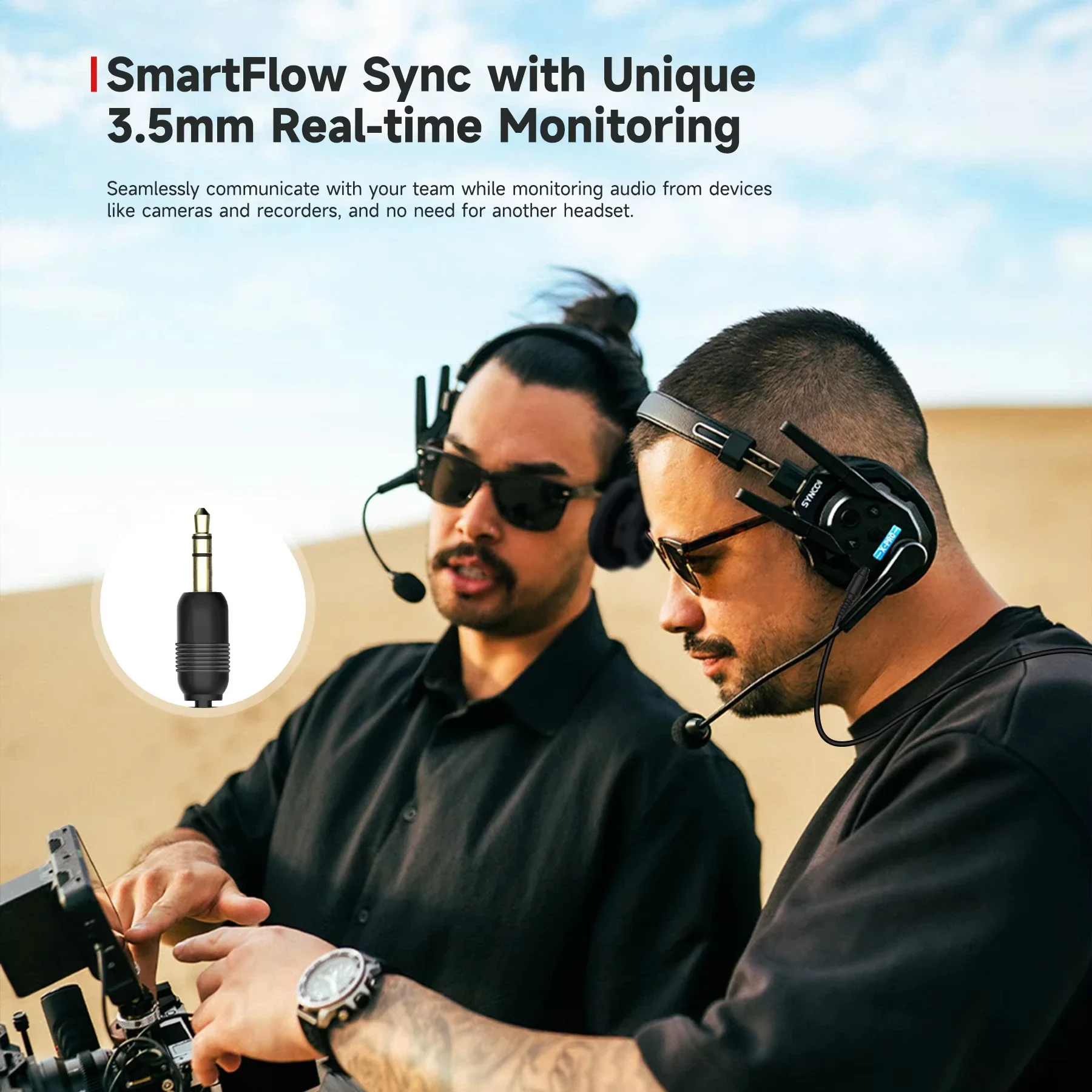 SYNCO Xtalk Max XMax 2.4Ghz Wireless Al Noise Cancellation Headset Microphone 500m Transmission for Live Show Stage Headphone