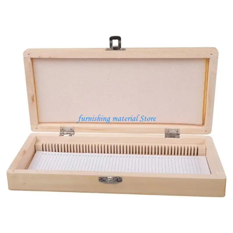 Y5GD Small Wooden Slide Box Prevents Breakage for Stores 50 Prepared Microscope